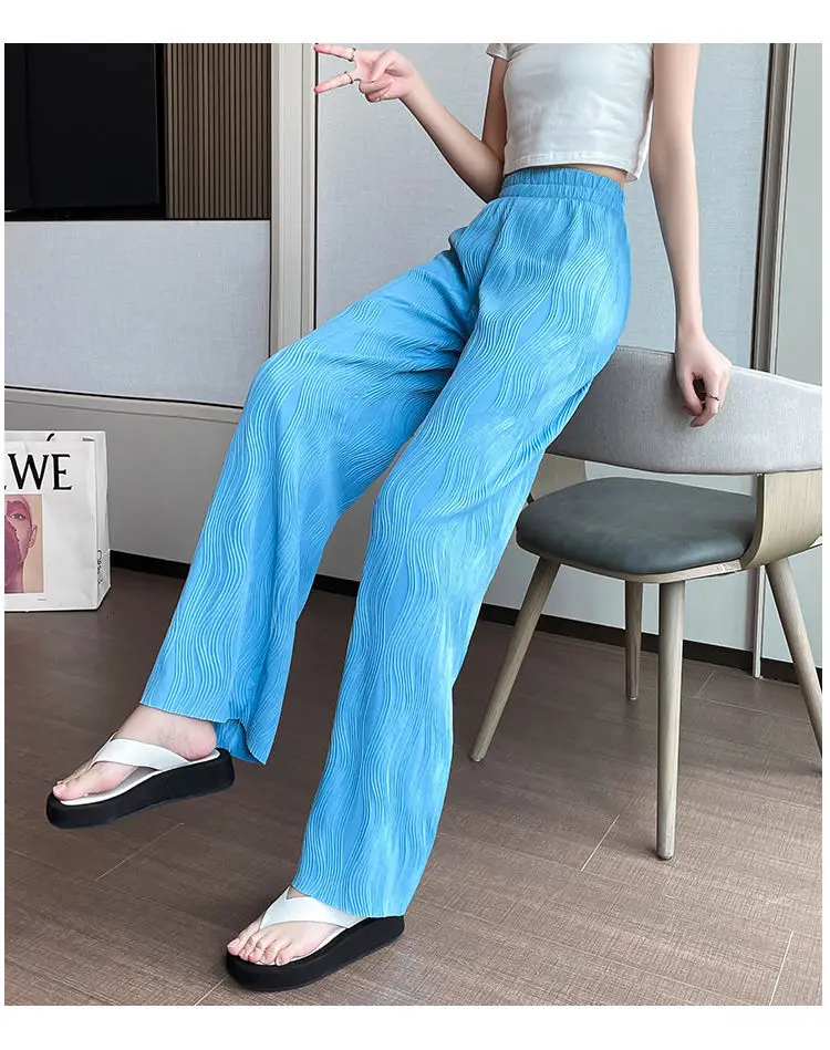 Streetwear Women's Water Ripple Wide Leg Pants