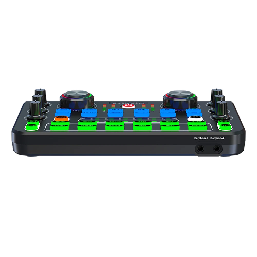 Live Sound Card Professional Sound Cards Voice Changer Audio Mixer for Phone Karaoke Broadcast KTV Singing Live Mixer X60