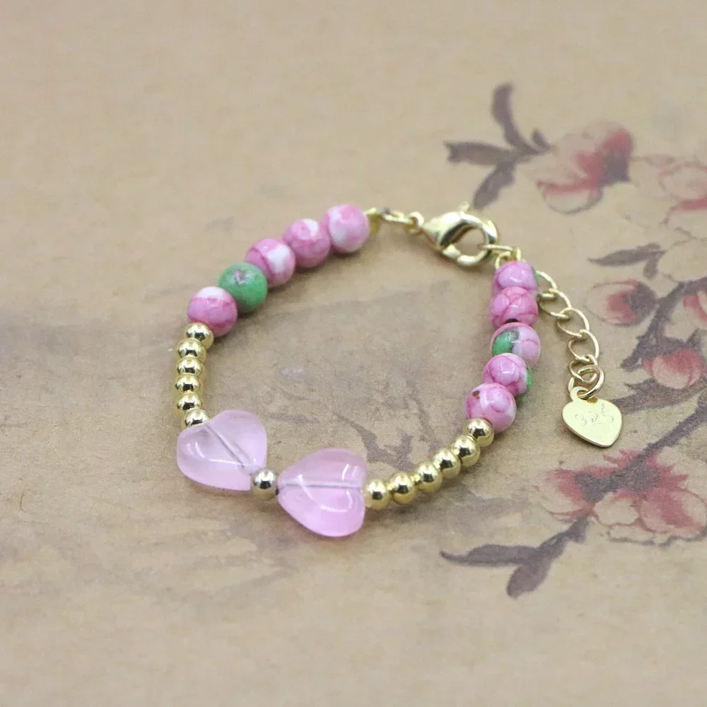 Charm Bracelet Baby Girls Lobster Clasp Natural Stone Bead Accessories Girls Yoga Christmas Wedding Gift Jewelry Fashion