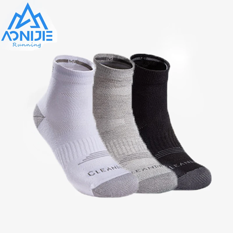 

3pairs/pack AONIJIE E4835 Unisex Short Mid-tube Sports Wicking Sweat Socks Breathable Deodorant Summer Marathon Running Socks