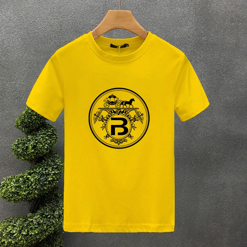 2024 New High Quality Oversized Brand Carriag B 100% Cotton Print Tees Summer Haruku For Men/Women Short Sleeve T-shirt_voghion.com