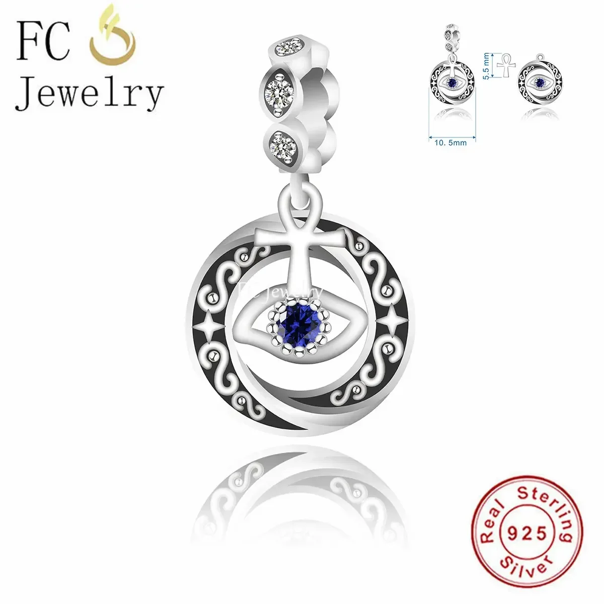 Fc Jewelry Fit Original Pan Charms Bracciale 925 Silver Sun Star Moon Urkish Hasma Hand Evil Eye Bead Per Fare Family Berloque