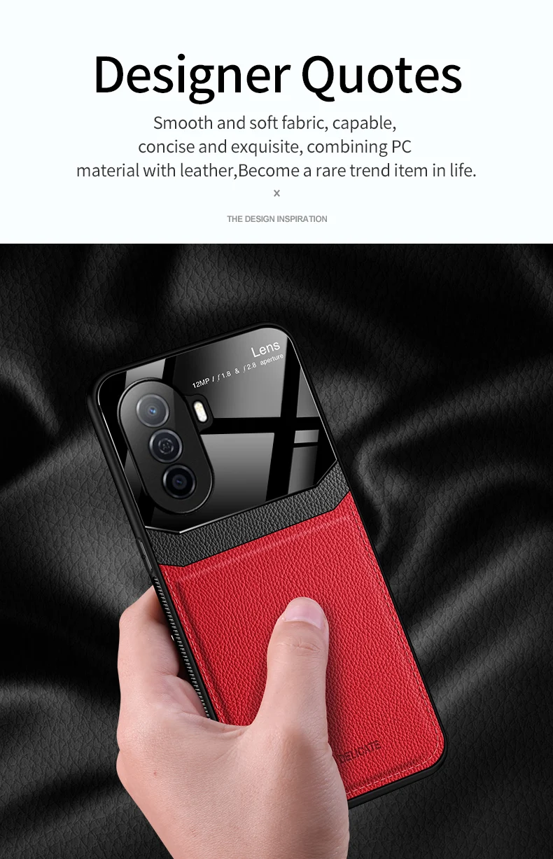 Custodia antiurto alla moda KEYSION per Huawei Nova Y70 Y60 Custodia posteriore in silicone con specchio in pelle per Huawei Nova Y_voghion.com