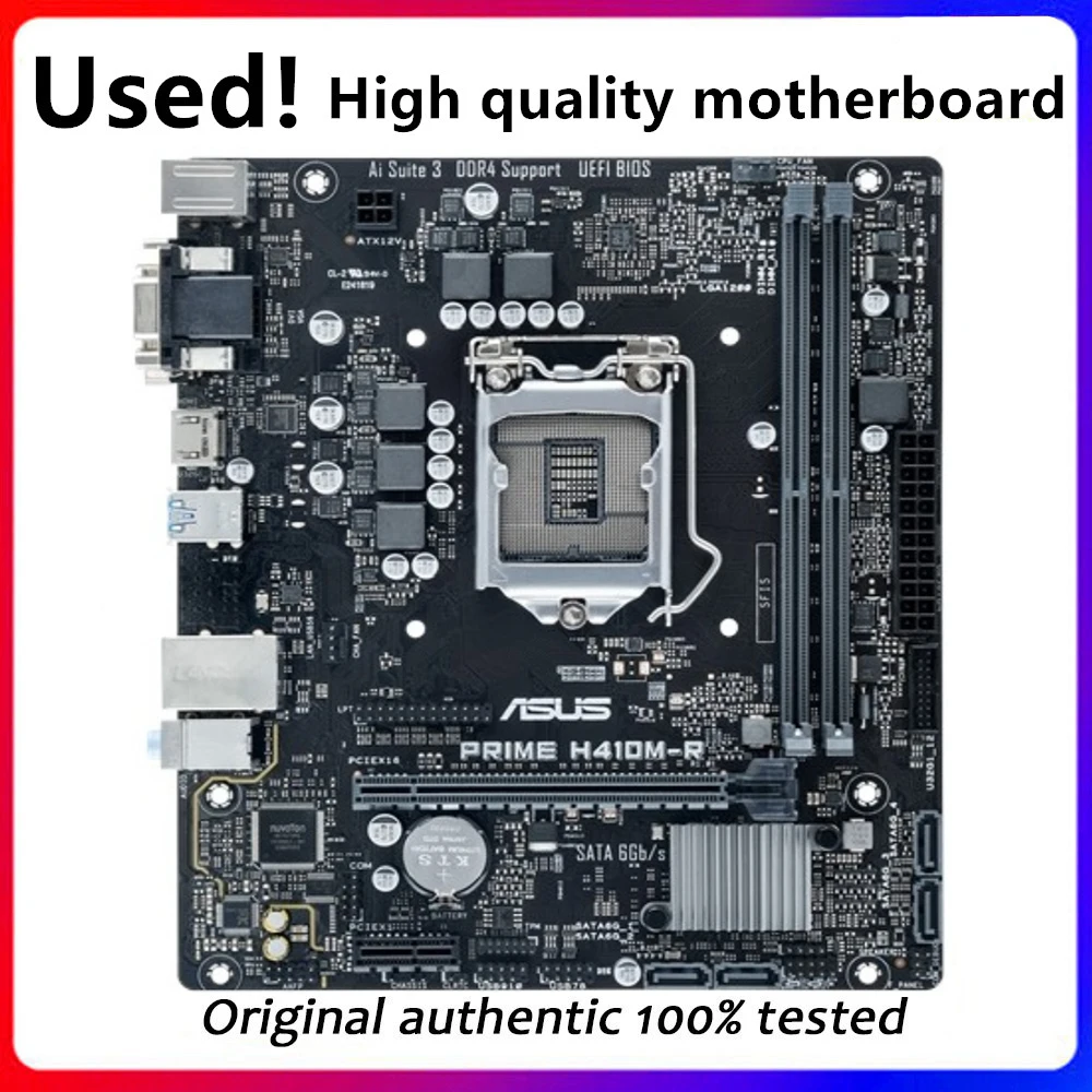 Б/у материнская плата для Asus PRIME, оригинальная десктопная материнская плата H410 DDR4 LGA 1200 i7/i5/i3 USB3.0 M.2 SATA3