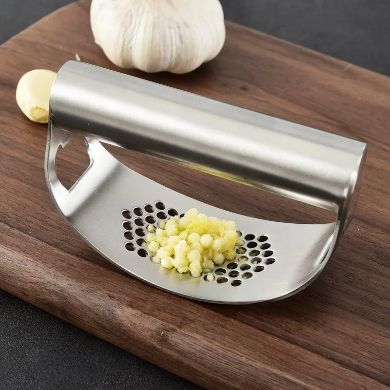 1pc Stainless Steel Manual Garlic Press Vegetable and Fruit Cutter Tools Kitchen Accessories Gadget Garlic Grinding Slicer