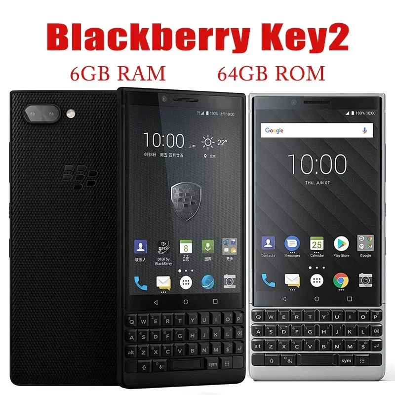 Telefono Cellulare Blackberry Key2 Sbloccato Originale 64Gb Rom 6Gb Ram 12Mp 4.5 ''Fotocamera Mobile Smartphone Bluetooth Touch Screen Bar