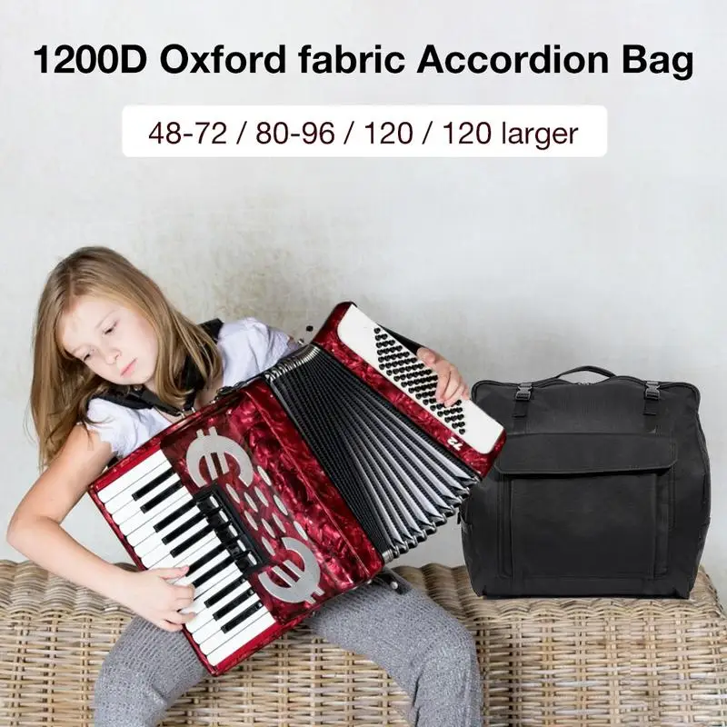 Wmool Housse De Transport Accordéon - Sac à Dos Rembourré Pour 48 à 120 Basses - Protection Ultime Noir