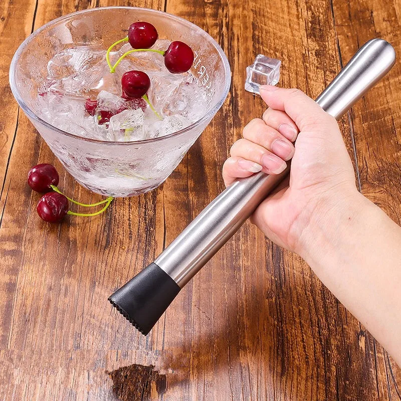 Stainless Steel Handheld Cocktail Muddlers With Nylon Head Wine Mixing Stick Juice Crushed Ice Hammer Barware Bar Accessories