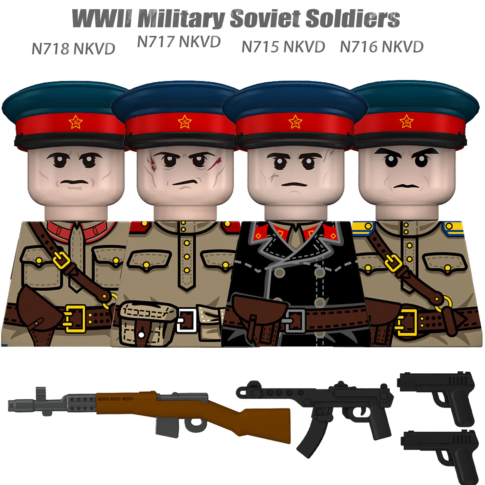 WW2 Winter Soldiers Building Block Set - Military Figures & Weapons Collection