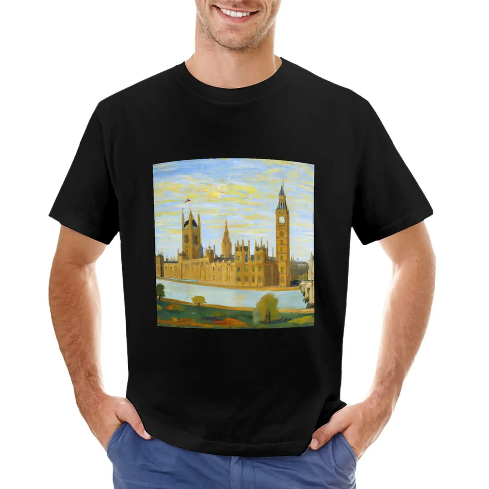 

Iconic Palace of Westminster London Creative Art T-Shirt tops cute tops Oversized t-shirt mens graphic t-shirts