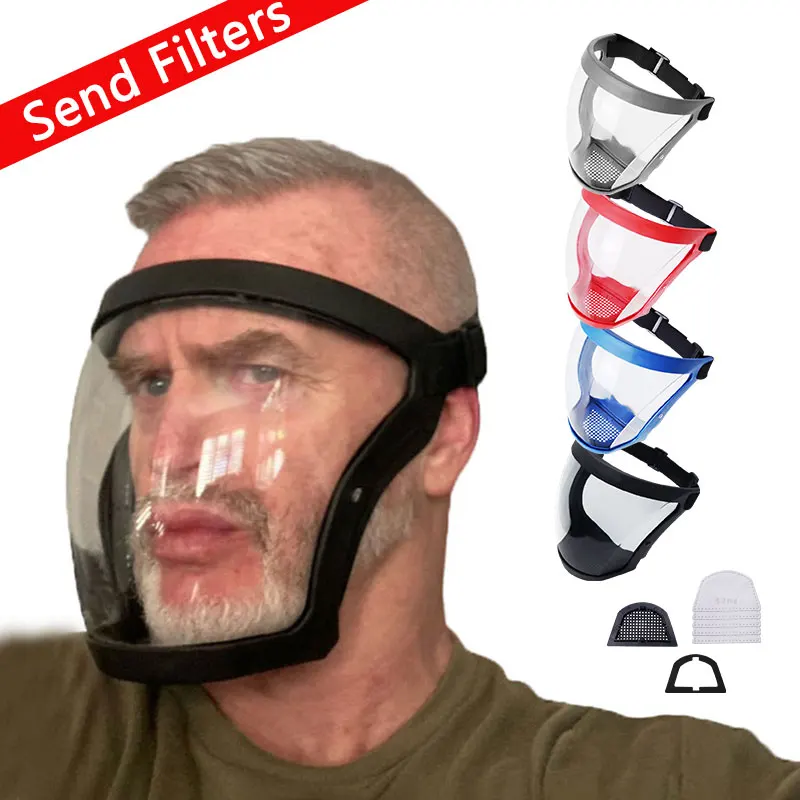 Full Face Shield Transparent Safety Mask With Filthers Oil splash Proof
