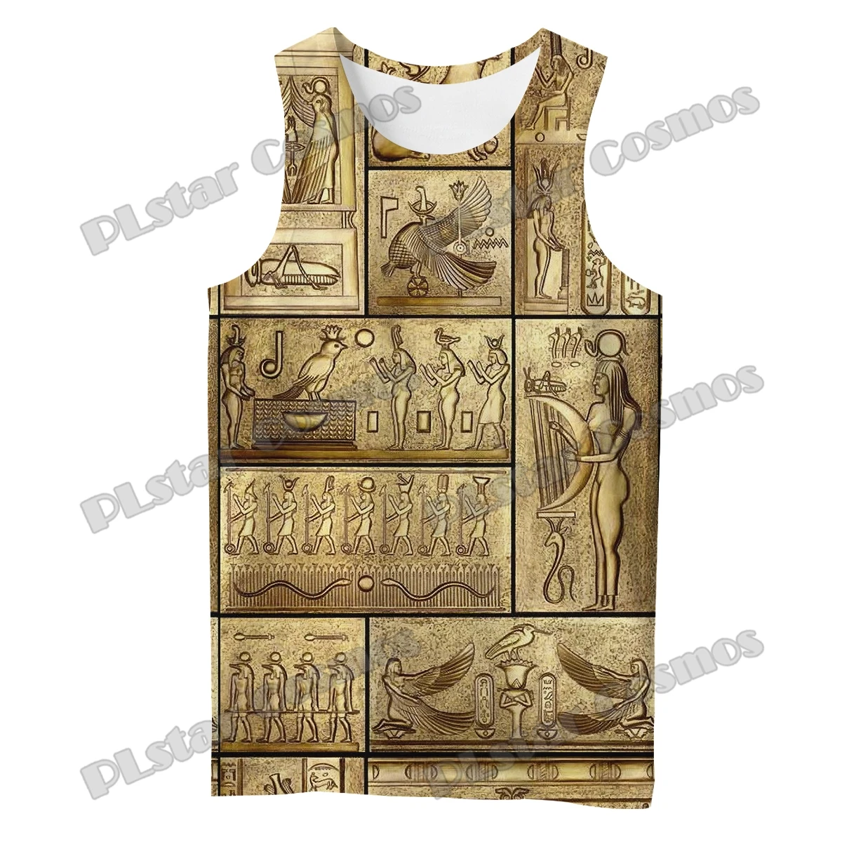 PLstar Cosmos Altes Ägypten Anubis Blau 3D All Over Gedruckt Herrenmode Weste Sommer Unisex Harajuku Casual Tank Tops BXD27 – Detail 10