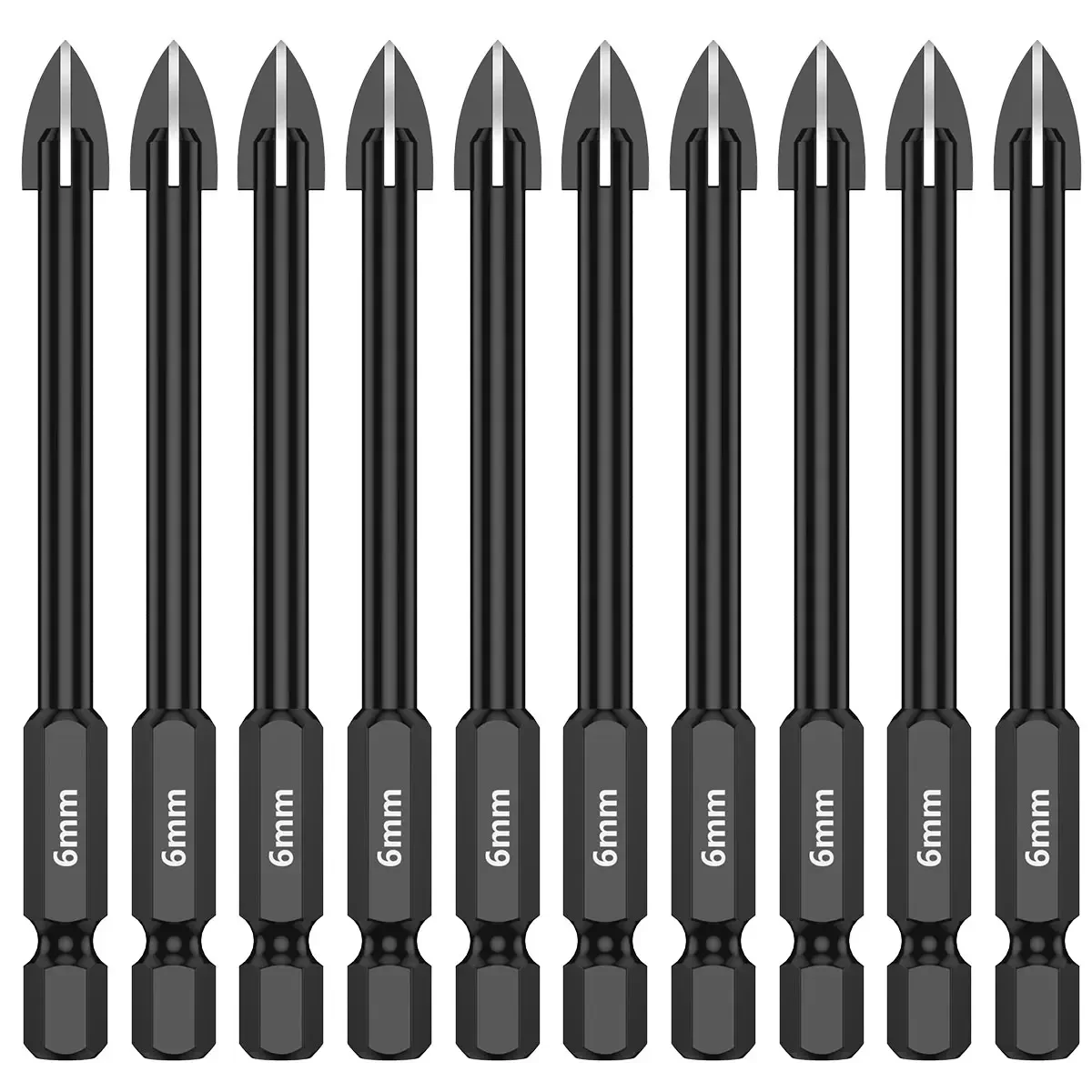 6mm Bit Drill Bit Set Mirror Drills For Tile Tile Tool Multifunction Glass Kit Cross Carbide Porcelain 10Pcs Drill Porcelain Hex 6mm cross hex drill bit set for tile porcelain glass mirror multifunction tile porcelain drill bit kit tool carbide drills hole