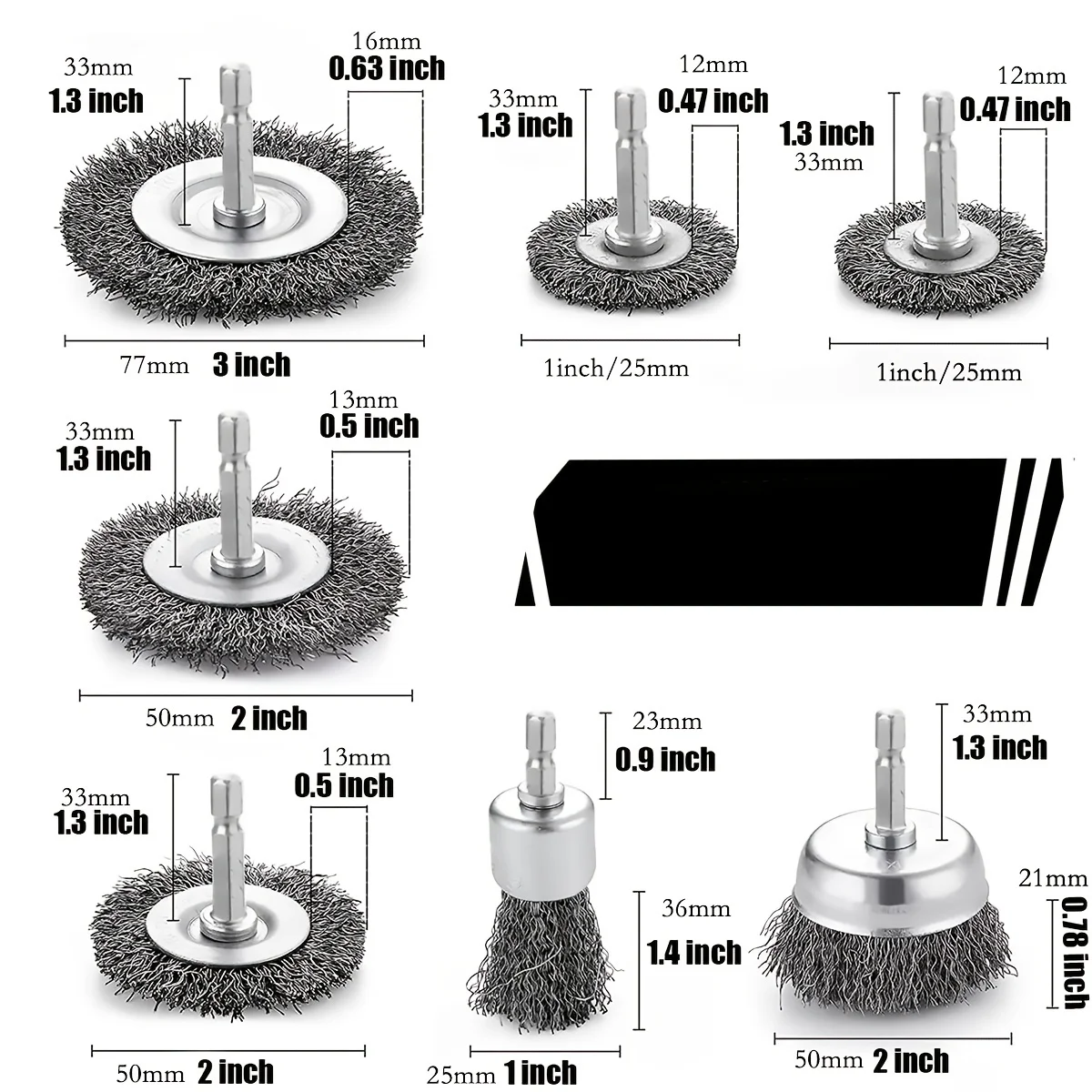 4 Crimped Wire Wheel with 1/4 Hex Shank (Brass Coated)