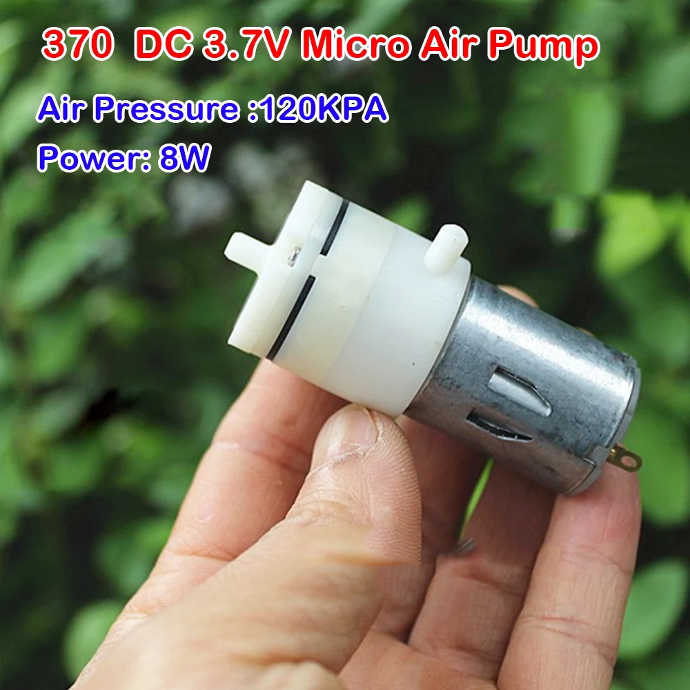 Micro Air Pump 370 DC 3.7V 8W Small Booster Pump Diaphragm 120kpa Large Flow Carbon Brush Motor Fish Tank Oxygen