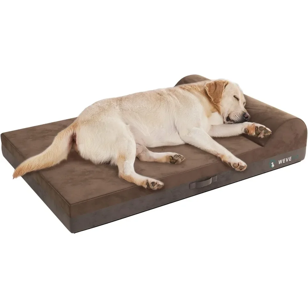 

Thicken Gel Memory Foam Flannel Fabric Dog Bed Fur Cap Durable Waterproof Liner & Removable Washable Cover With Non-Slip Bottom