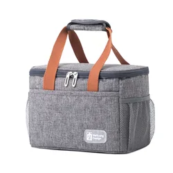 Women's Insulated Lunch Tote Bag - Durable Thermal Organizer for Picnics, Hiking, and Beach Outings (7L Gray)
