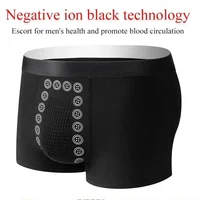 Boxer pour homme sans traces, taille mi-haute, technologie anionique, sous-vêtements confortables, respirants, design massant, sous-vêtements noirs pour homme 3