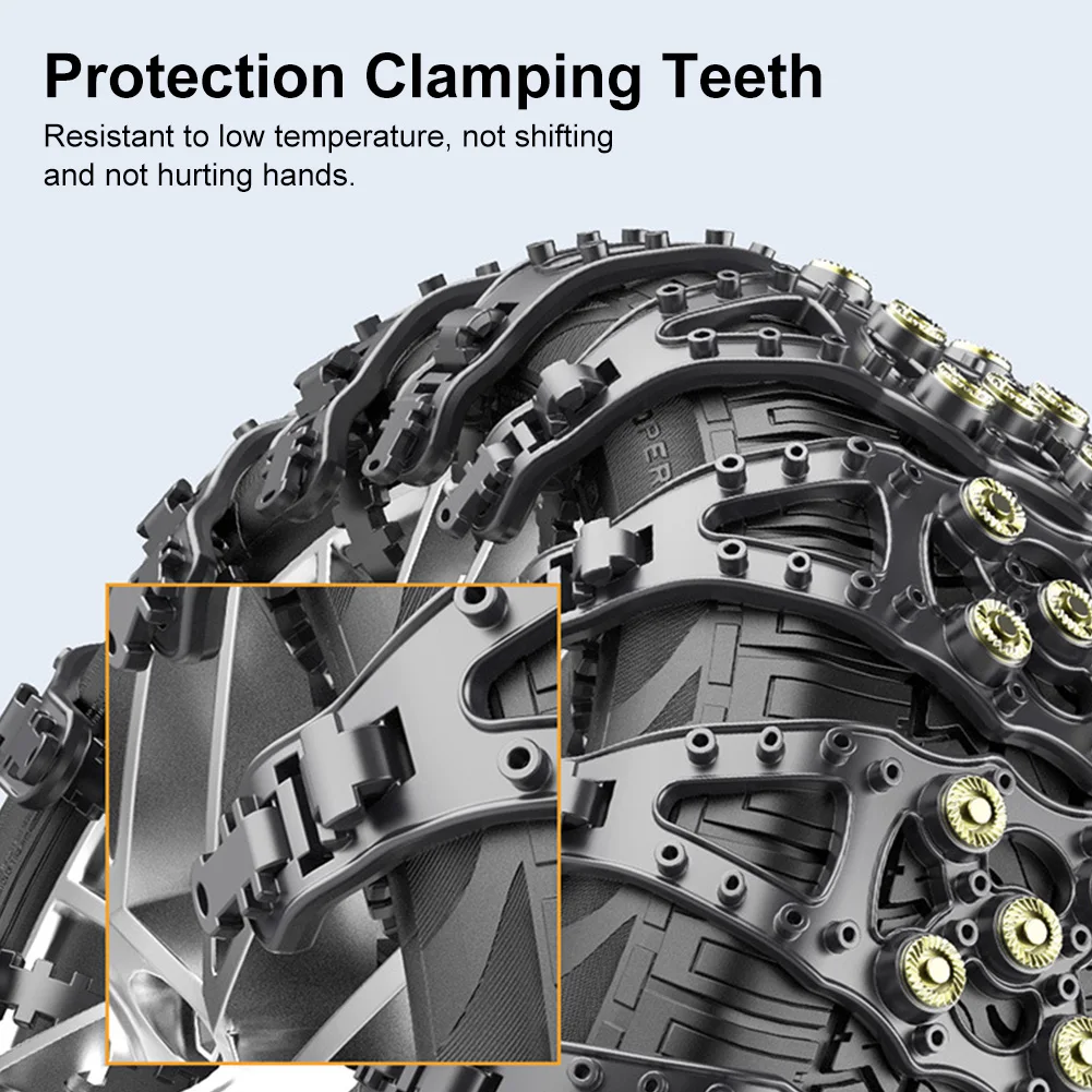 2/4pcs Car Tire Chains Winter Snow Wheels Chain Outdoor Snow Tire Emergency Double Grooves Anti-Skid Chains for 165-275mm