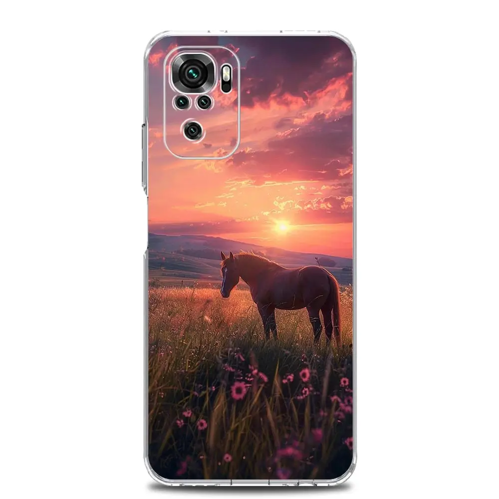 Clear Soft TPU Horse Design Phone Case