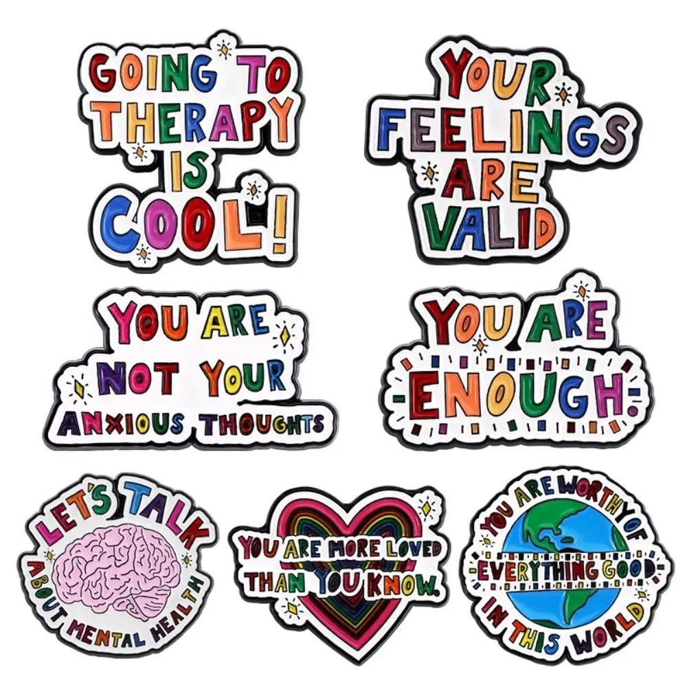 

Enamel Pin Mental Health Matters Lapel Badge Clothes Backpack Decoration Brooches Fashion Jewelry Gift For Friend