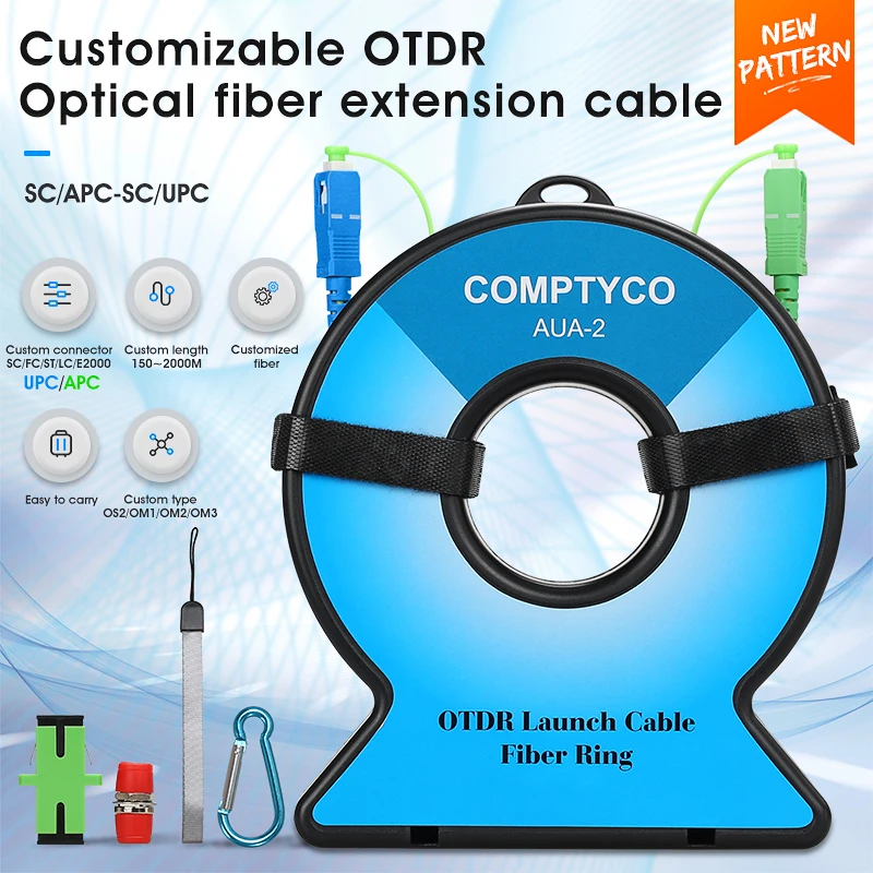 SC/APC-SC/UPC OTDR Launch Cable 150M~2KM(Optional) Single Mode OTDR Test Extension Cord OTDR Dead Zone Eliminator Fiber Ring 500m single mode otdr launch cable otdr optical fiber extension cable sc fc st lc upc apc dead zone eliminator aua 2 fiber ring