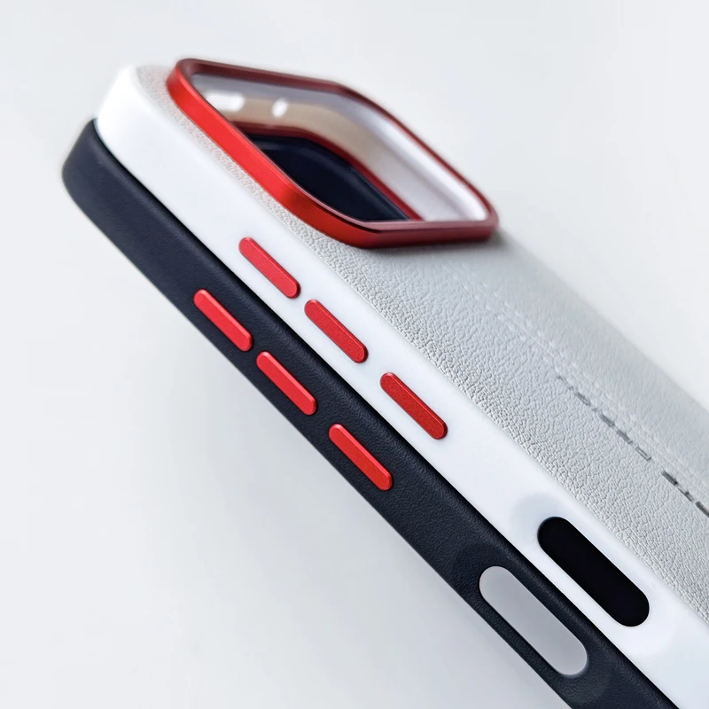 Luxurious PU Leather Soft TPU Bumper Minimalist Phone Case