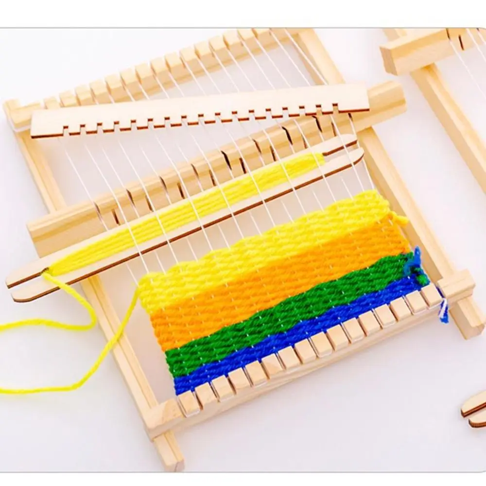 

DIY Wooden Weaving Loom Starter Kit Mini Wooden Hand-Woven DIY Woven Set Homemade DIY Weaving Toy For Children Kids Gifts