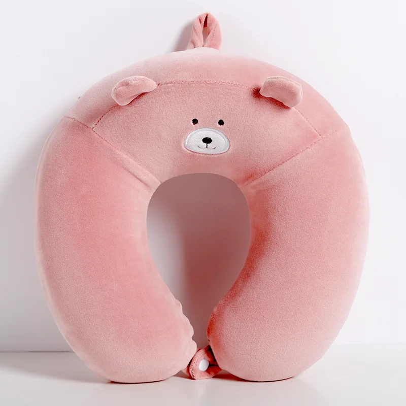 7 Colors Soft U-shaped Sleeping Neck Protector Pillow Office Cushion Cute Cute Child Travel Pillow/Adult 4