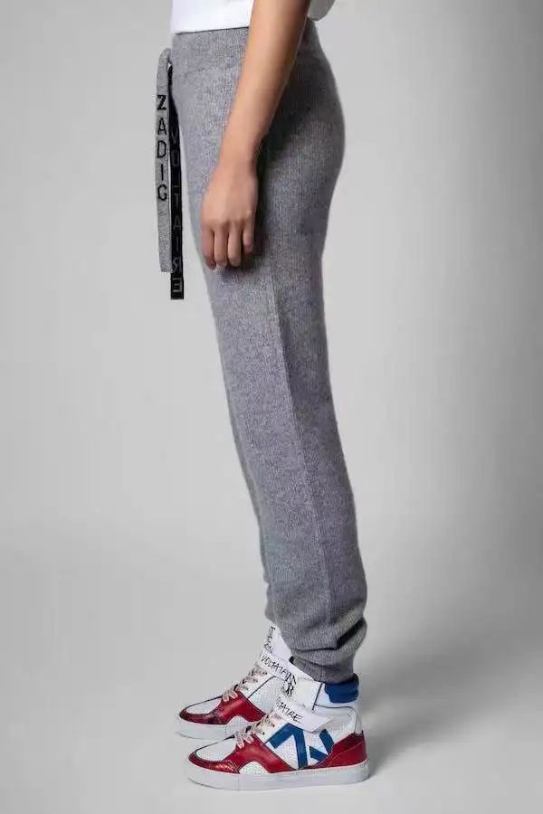 Cashmere Sweatpants  miteigi Women’s fitness activewear Straight Leg Mid Rise Waist Cotton Streetwear Jogger Pants Loose Trousers Casual Sweatpant for woman in Gray grey Sportswear for woman Zadig & Voltaire fashion style