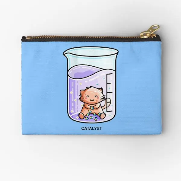 

Catalyst Cute Chemistry Cat Pun Zipper Pouches Money Bag Wallet Socks Cosmetic Small Men Panties Coin Key Pure Packaging Pocket