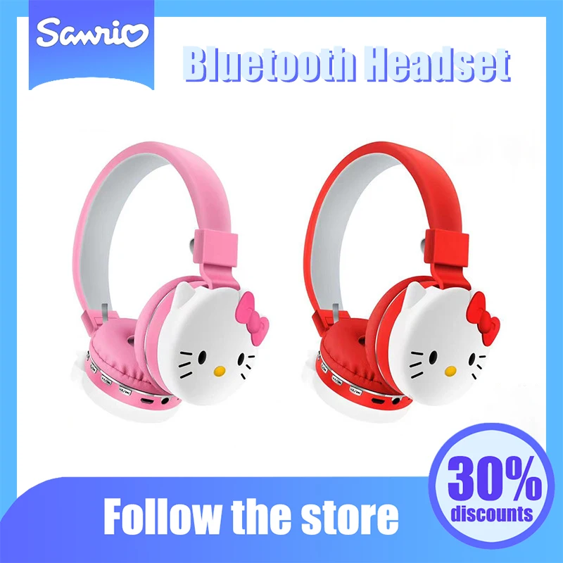 

Kawaii Sanrio аниме Y2K Bluetooth гарнитура Милая Hello Kitty мультфильм шумоподавление наушники оригинальность детские подарки