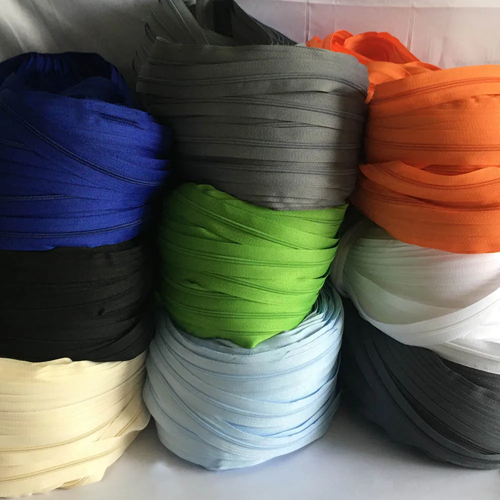 Durable Nylon Coil Zippers with Silver Sliders