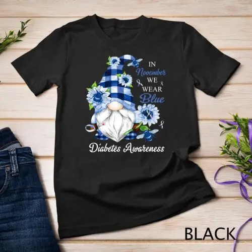 

In November We Wear Blue Gnomes Diabetes Awareness T-Shirt Unisex T-shirt