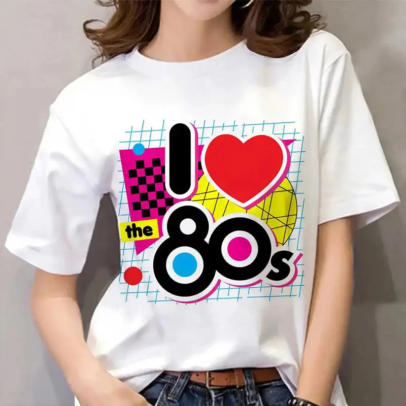 

Retro 80 Cartoon S T Shirt Women 80 Nostalgic 1980 Years Vintage Short Boy Tshirt Birthday Present Reminiscence Cotton Clothes