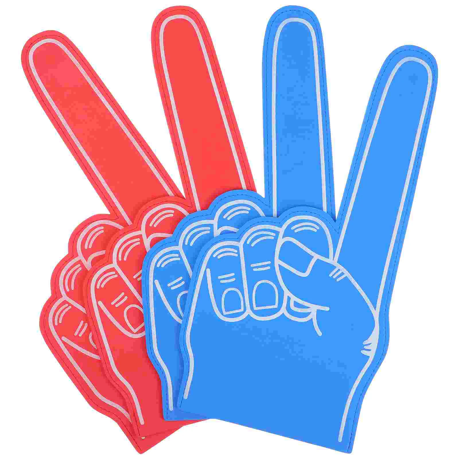 4 Pcs Foam Finger Giant Foam Finger Cots Large Size Anti Slip EVA Cheerleading Props Sports Favors Team Souvenirs