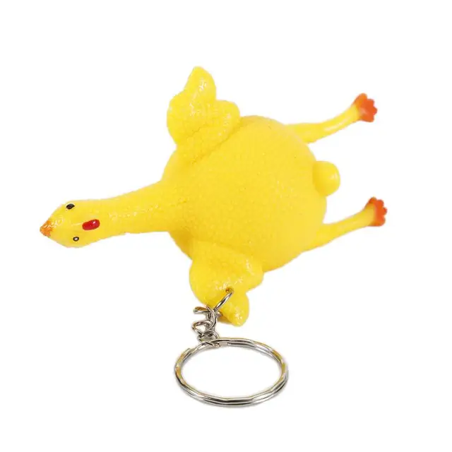 Novelty Funny Chicken Egg Laying Hens Anti Stress Squeeze Toys Squeeze Keychain Chicken Laying Egg Stress Relief Gadgets Gifts 4