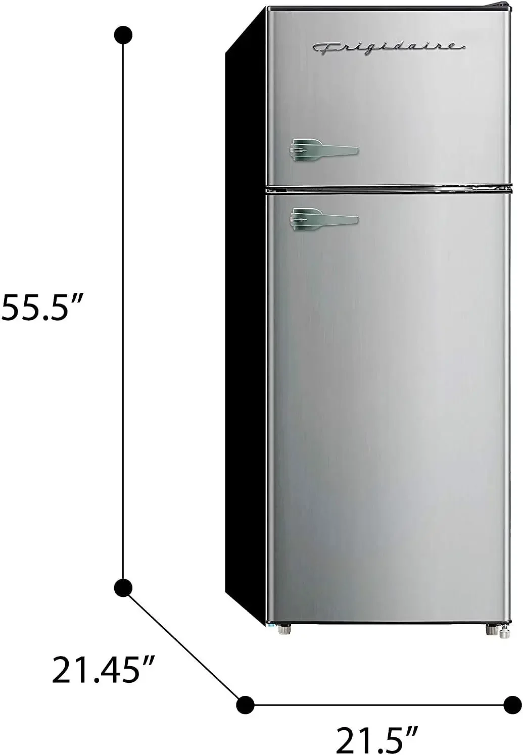 2-door apartment size refrigerator with freezer combination, 7.5 cubic feet, platinum series, stainless steel 2