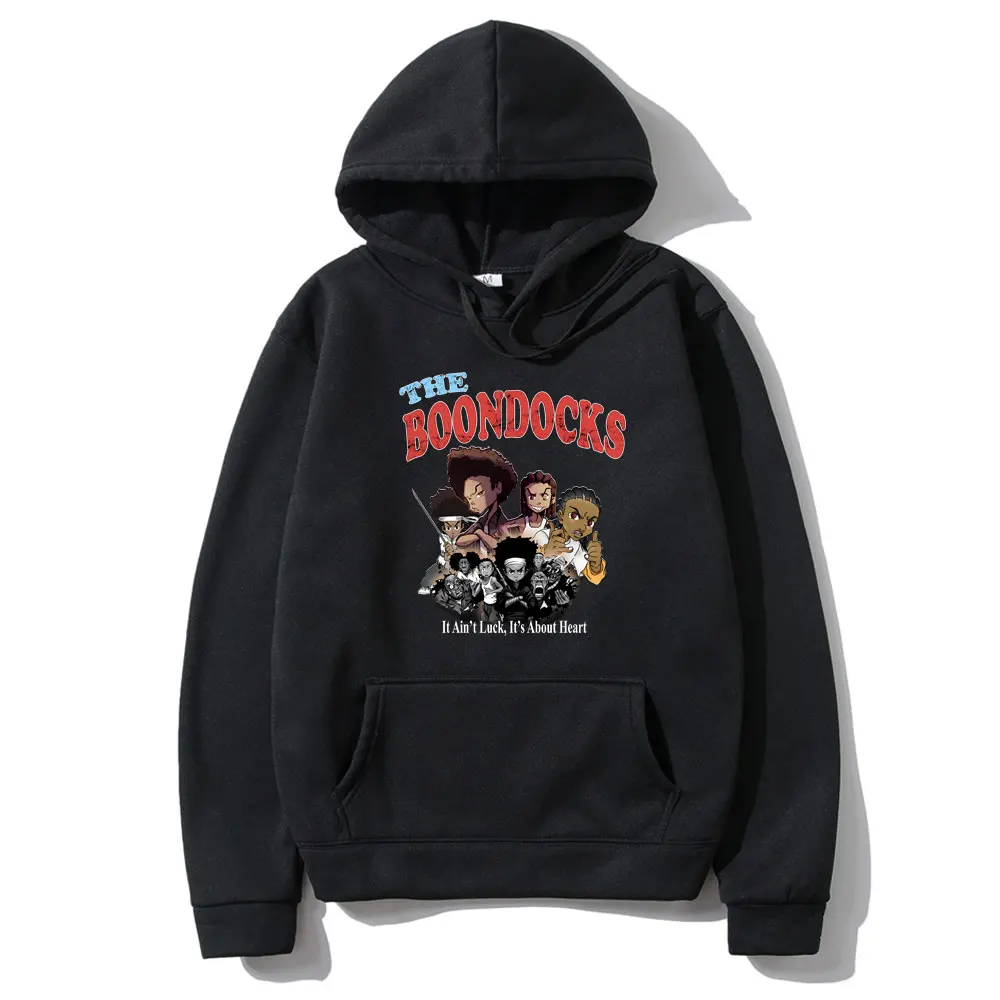 

Anime The Boondocks Huey and Riley Graphic Hoodie It Ain't Luck It's about Heart Print Sweatshirt Men Women Fleece Cotton Hoody