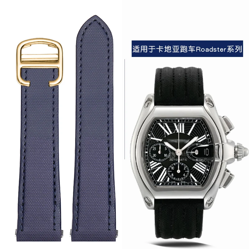 ★NEX★5I&6I★純正スチール S★2本セット❗️ For Cartier Roadster W6206018 W6206017 Men's Nylon Watchband