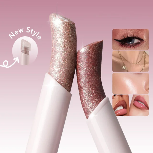 Water-like Jelly Eyeshadow Stick Pearlescent Glitter High-gloss Eyeshadow Crystal Shiny Multi-color Eye Shadow Highlighter Stick