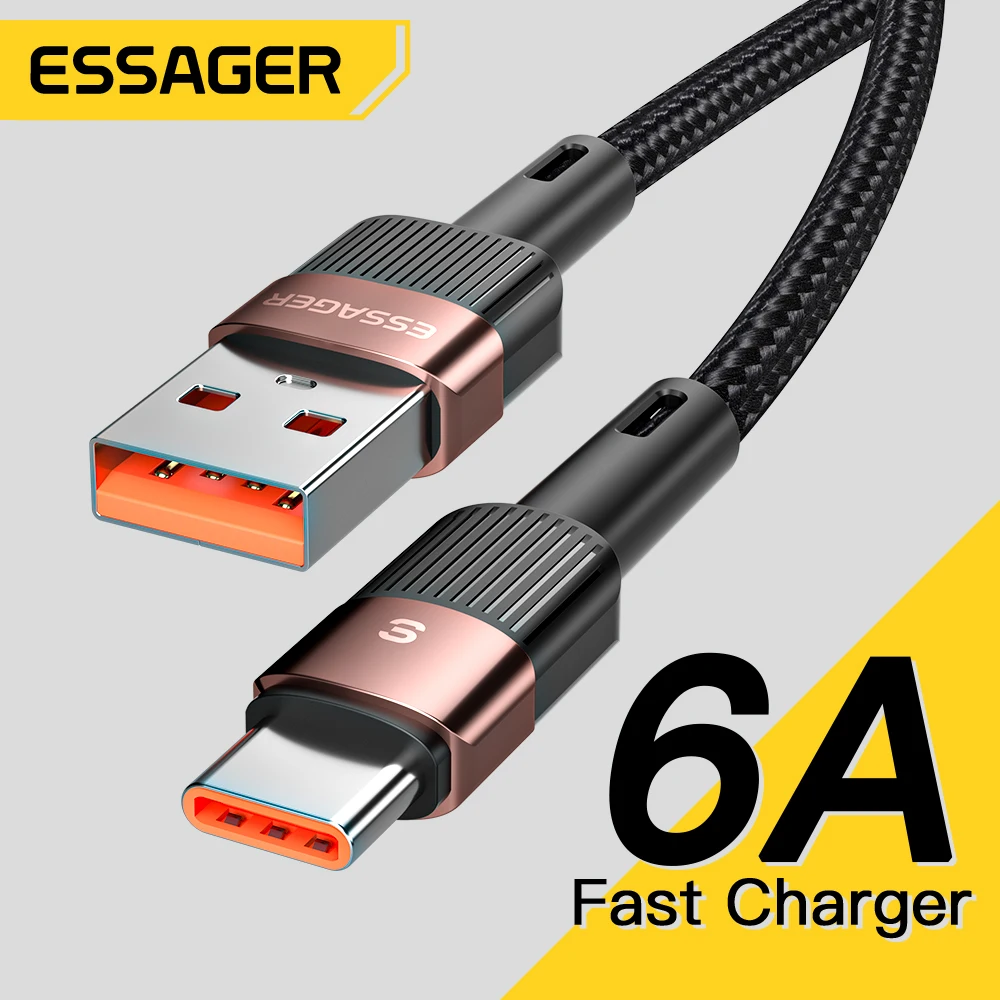 Кабель зарядный Essager 6A USB Type-C для Huawei P30/P40 Pro 66 Вт |