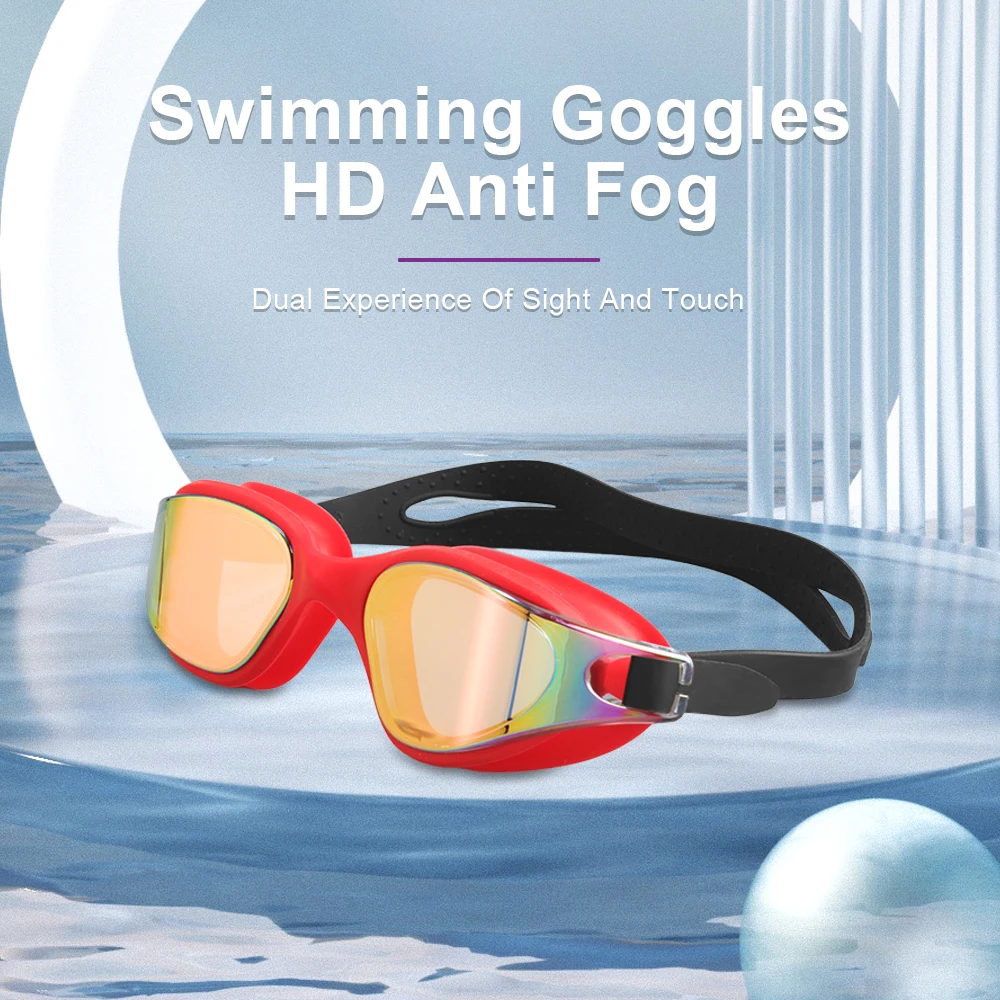 

JSJM New Swimming Goggles HD Anti-Fog Professional Swimming Glasses Silicone Anti-UV Adjustable Swimming Goggles Adults Unisex
