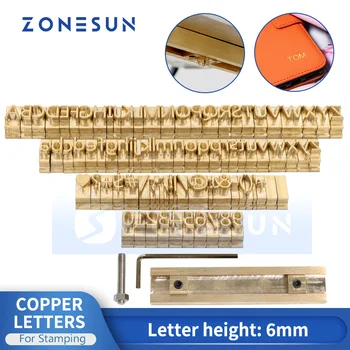 ZONESUN 맞춤형 로고 알파벳 황동 프레스 레터 스탬프, 이니셜 크래빙 도구, 맞춤형 가죽 펜슬 포일 스탬핑
