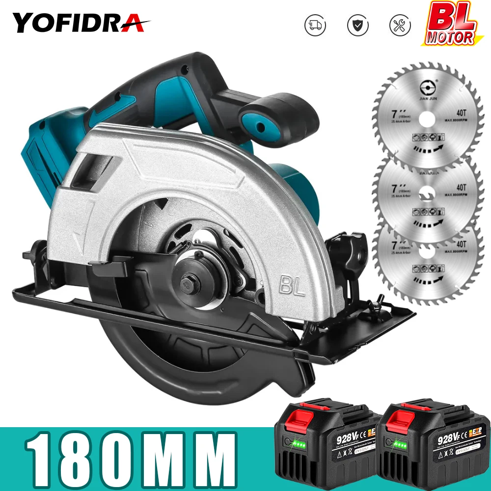 

Yofidra Cordless Circular Power Saw Machine For Metal Steel Pipe Cutting Wood Cutting 7 Inch Electric Brushless Circular Saws