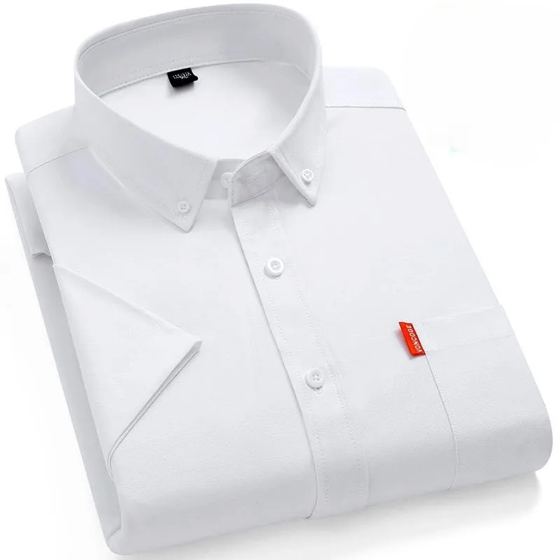New Summer High Quality Short Sleeve Shirts 100% Cotton Oxford Soft Comfortable Business Men's Casual Shirts M-5XL