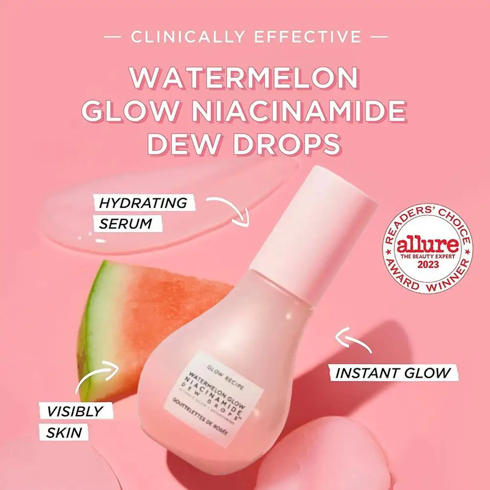40ml Glow Recipe Watermelon Glow Niacinamide Dew Drops-Makeup Primer Pore Minimizer & Niacinamide Serum Skin Care facial serum