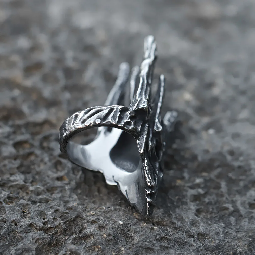 2022 Vintage Black Helm of Sauron Stainless Steel Ring for Men