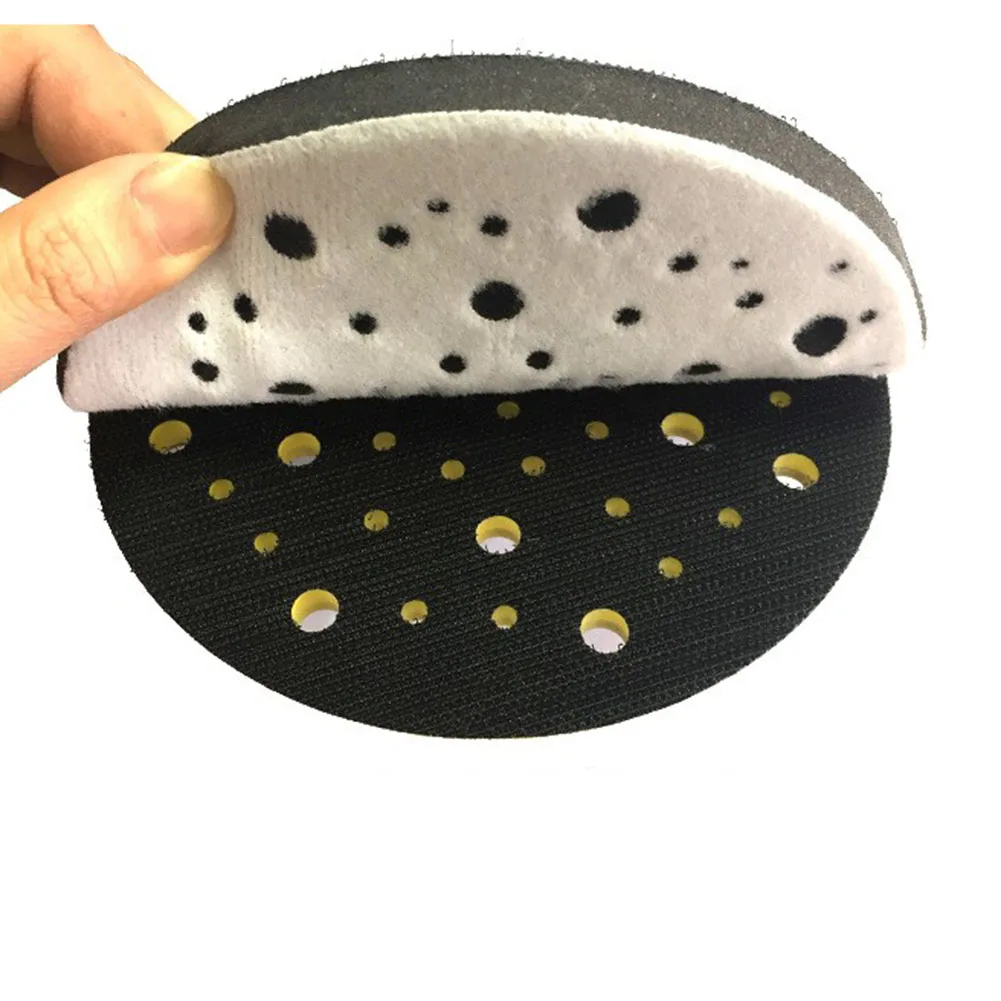 6" 150 mm Schnittstellenpads Klettverschluss-Schutzpolster 70 Loch weiches Schwammpolster zum Polieren und Schleifen von Schleifmaschinen – Detail 3