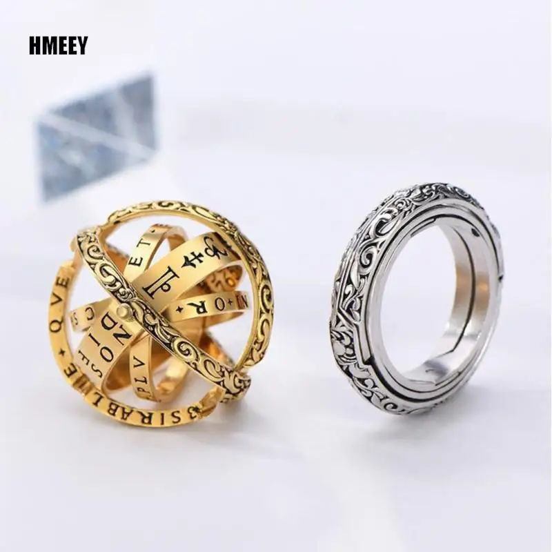 Metamorphic Astronomical Ball Ring for Men and Women Reversed Metamorphic Cosmic Ball Ring Retro Style Couple Necklace Jewelry 3
